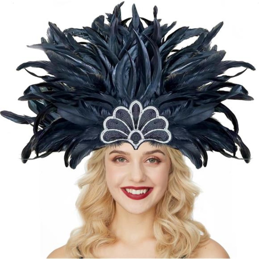 Carnival Headpieces For Women Feather Caribbean Headdress Mardi Gras